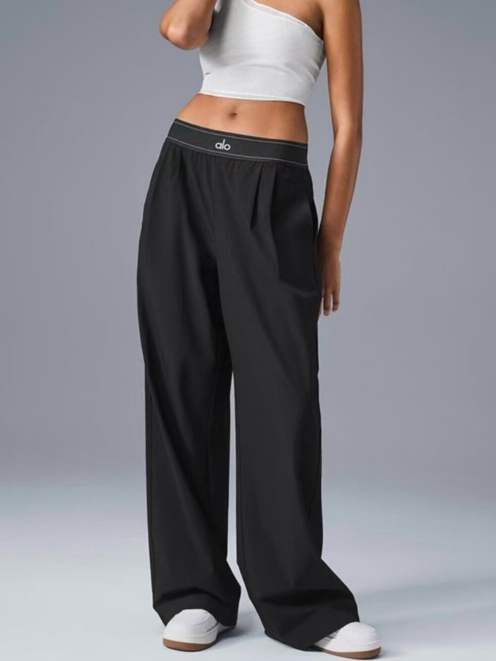 ALO Yoga Black Wide-Leg Lounge Pants